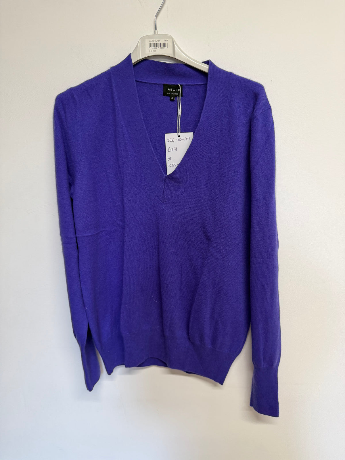 Preloved Jaegar Cashmere Jumper Size XL Purple