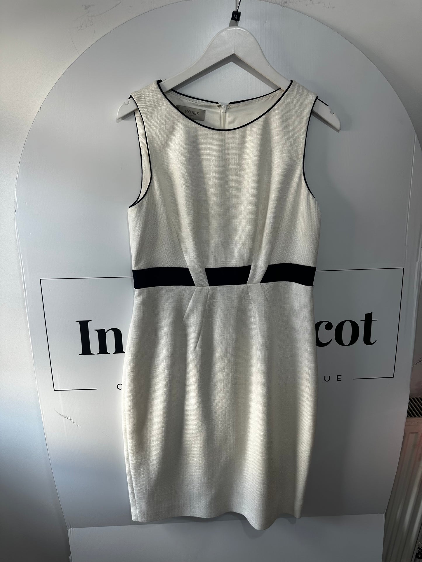 White & Navy Hobbs Ascot/Races Dress, Size 12