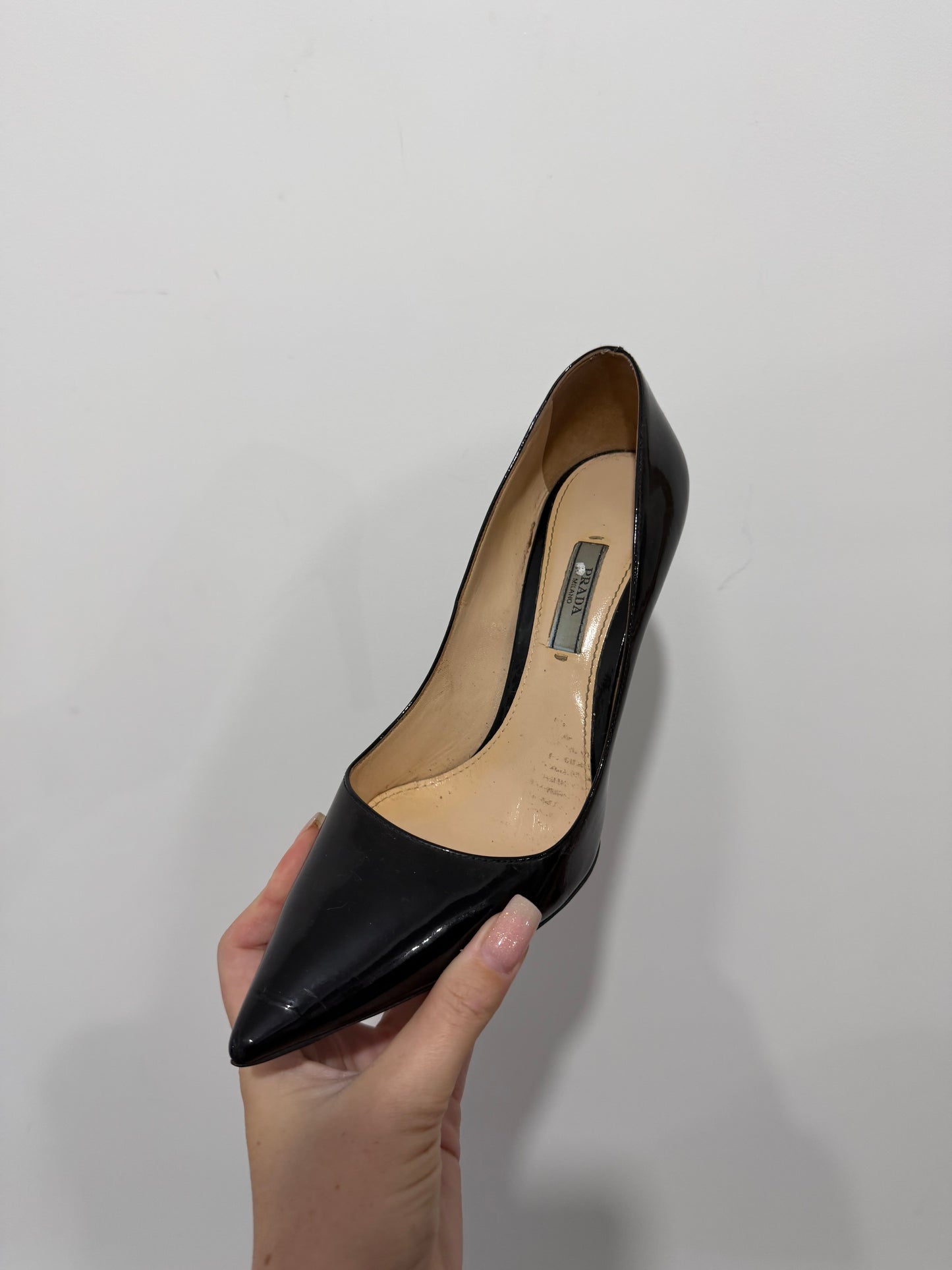 Pre-owned Black Prada Heels, Size 39 - UK 6