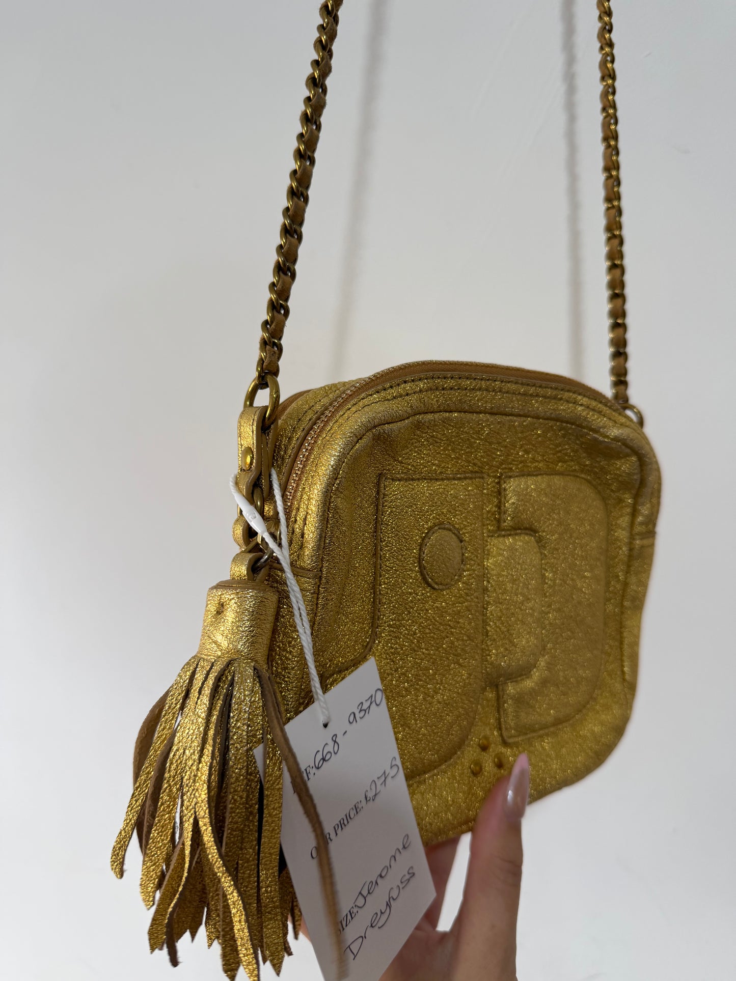 Preloved Jerome Dreyfuss Crossbody Bag Gold