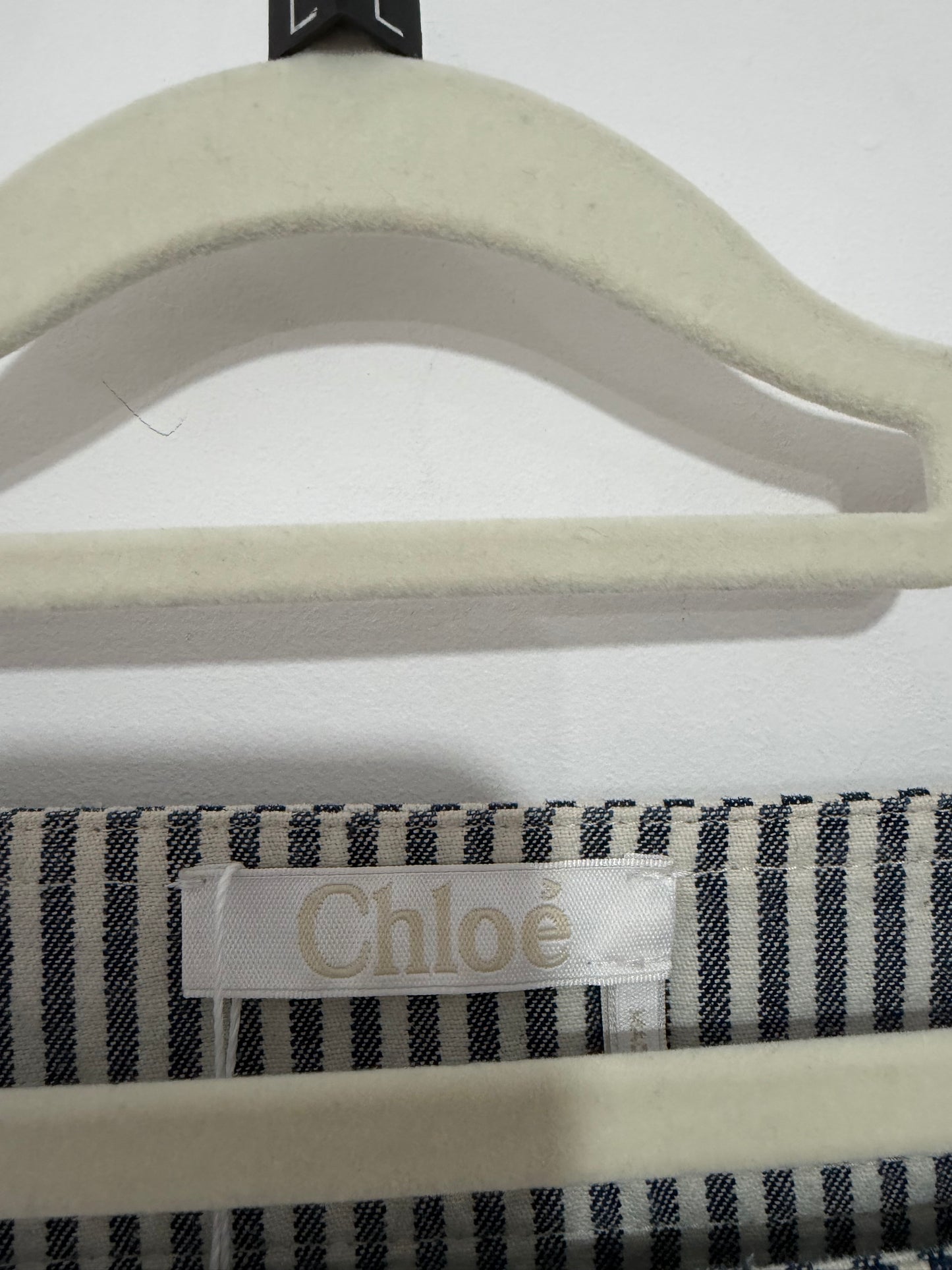 Preloved, Navy/White Chloé Top, UK 14 (12-14)