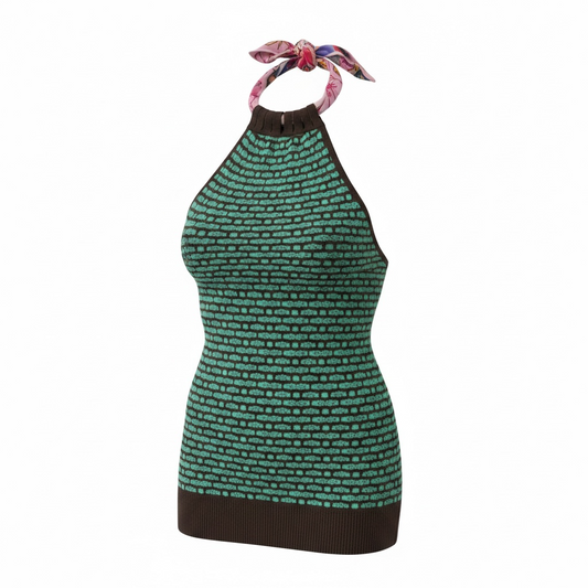 Green/brown Anna Ritan Top, Size S
