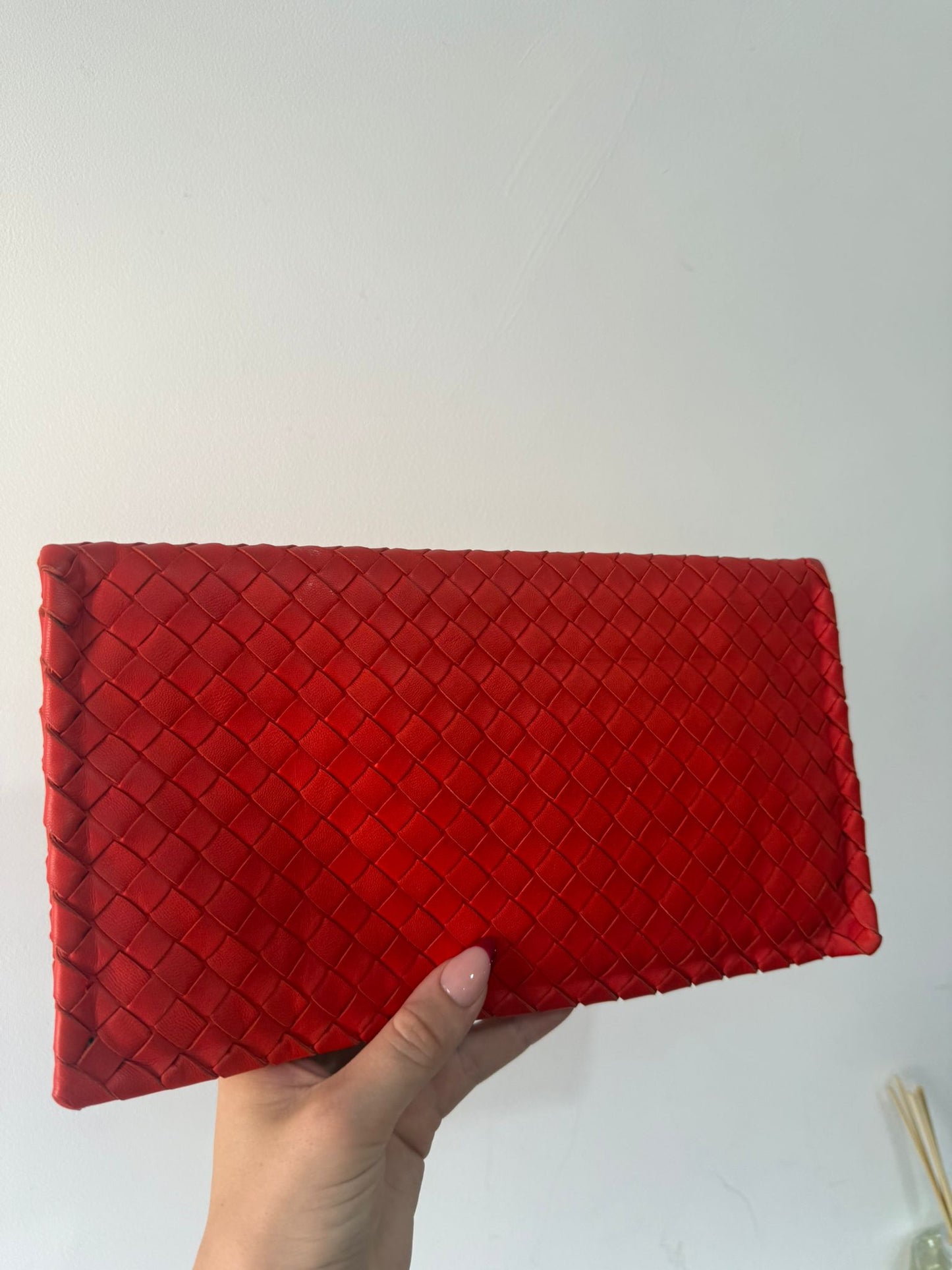 Preloved, Red  Bottega Clutch Bag