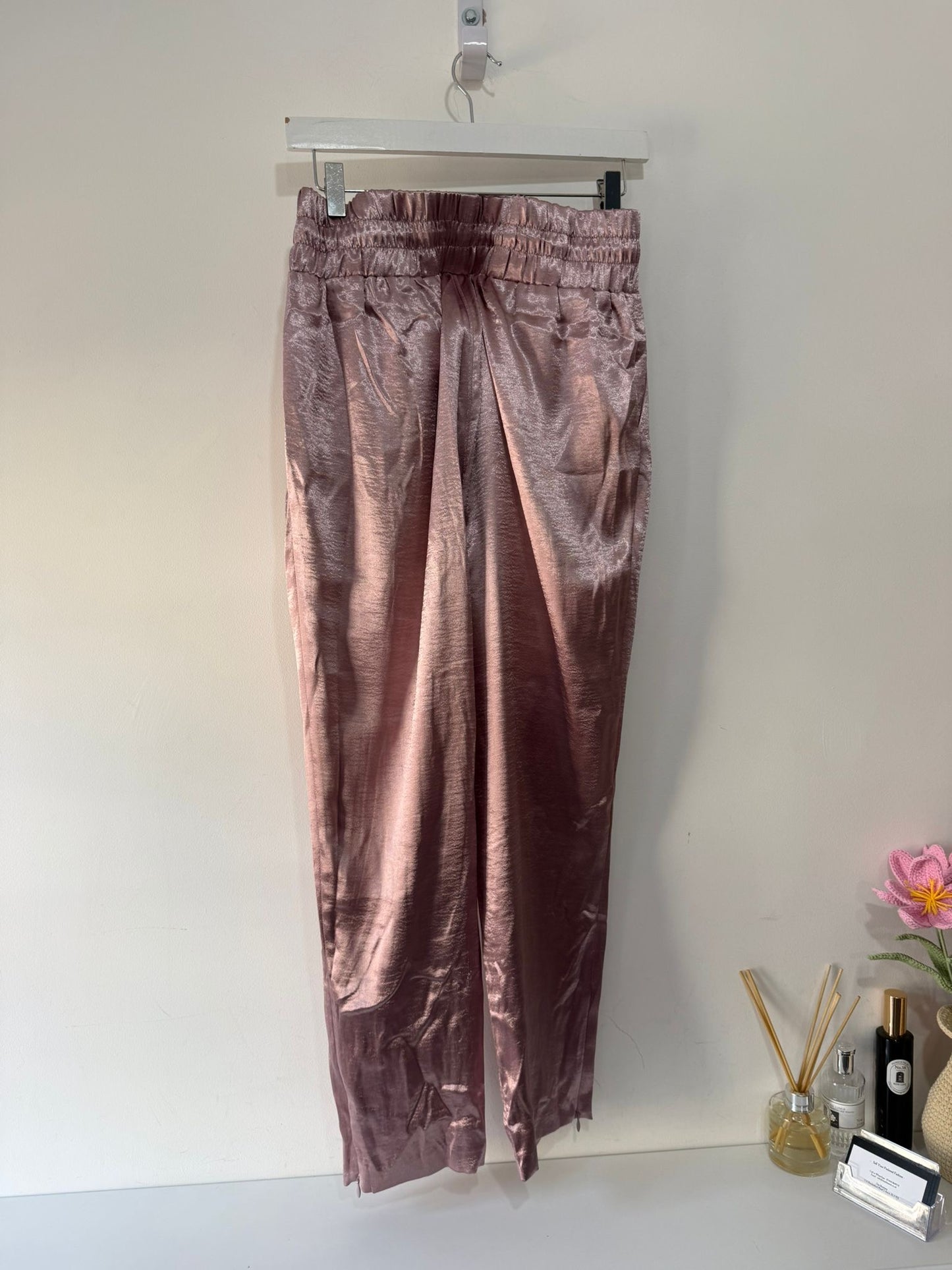 Preloved Metallic Pink Cinq a Sept Trousers, M, BNWT