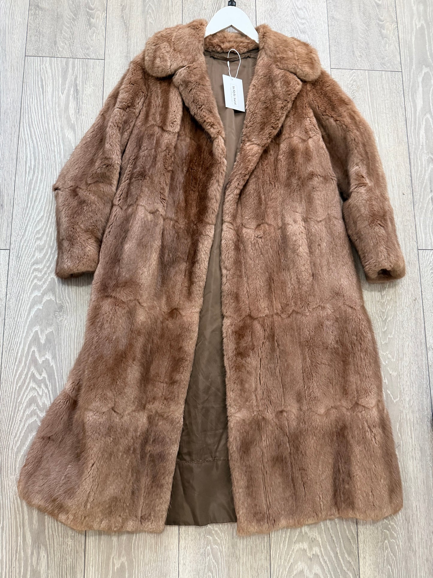 Mink Brown Vintage Fur Coat, Size S