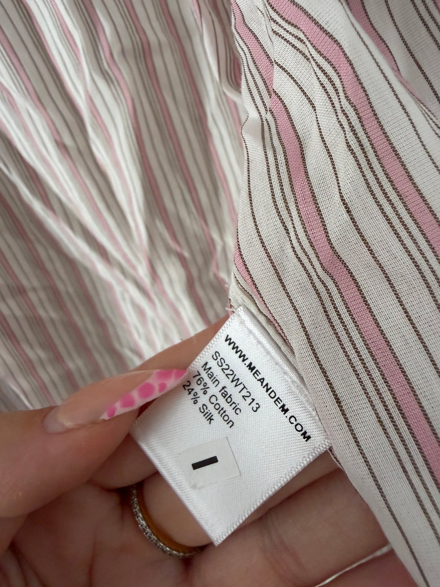 Pre-loved Striped Pink Me + Em Blouse, 16, BNWT
