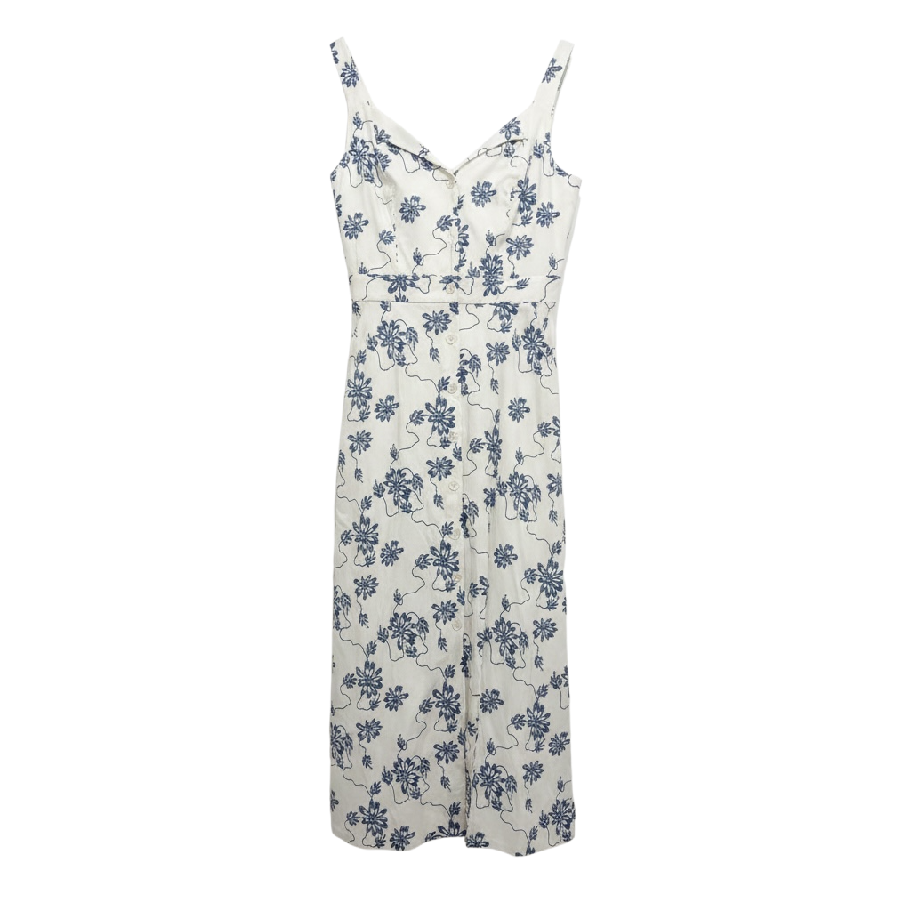 Preloved White & Blue Equipment Dress, 6 XS