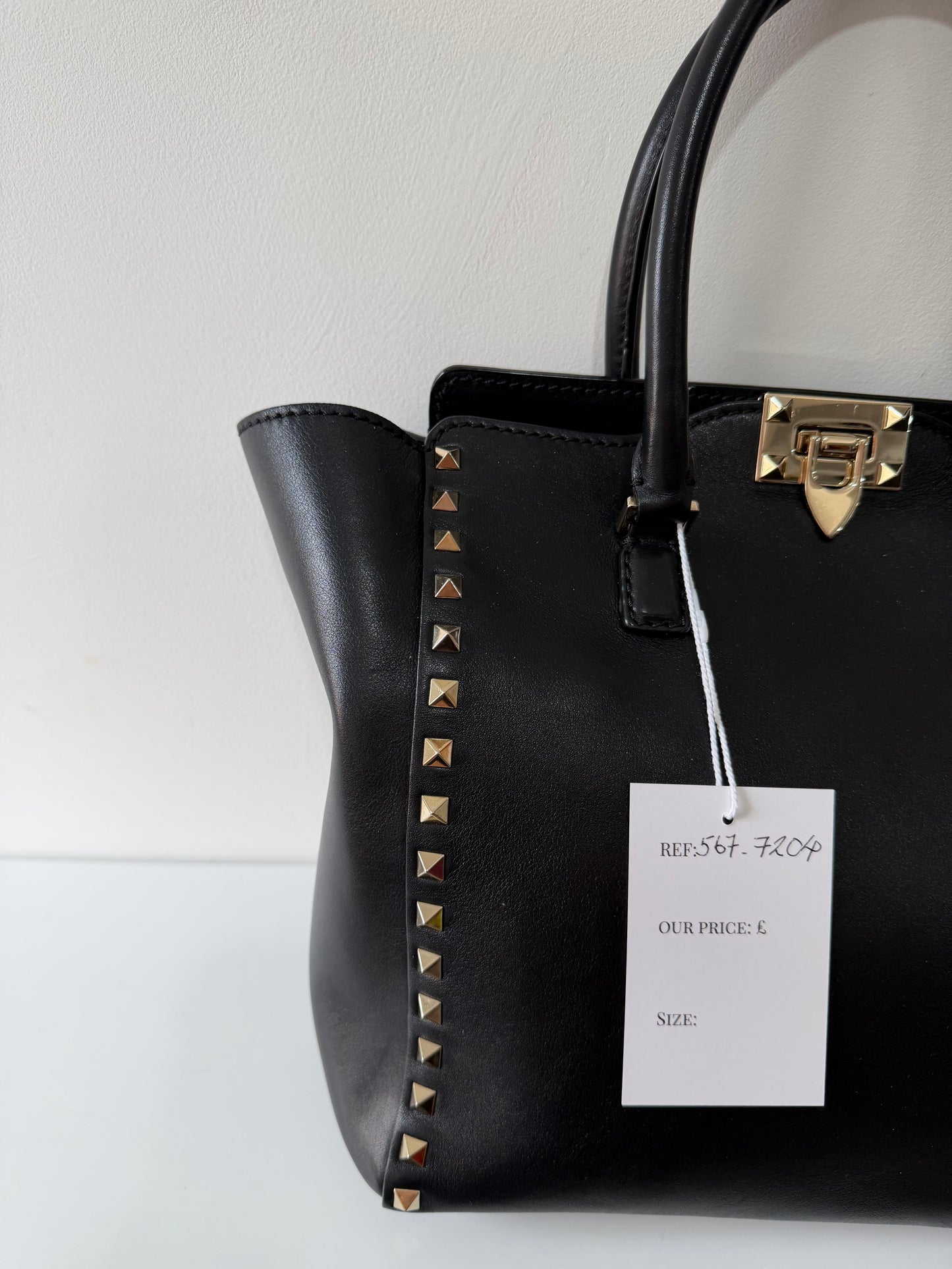 Preloved Black Leather Valentino Bag