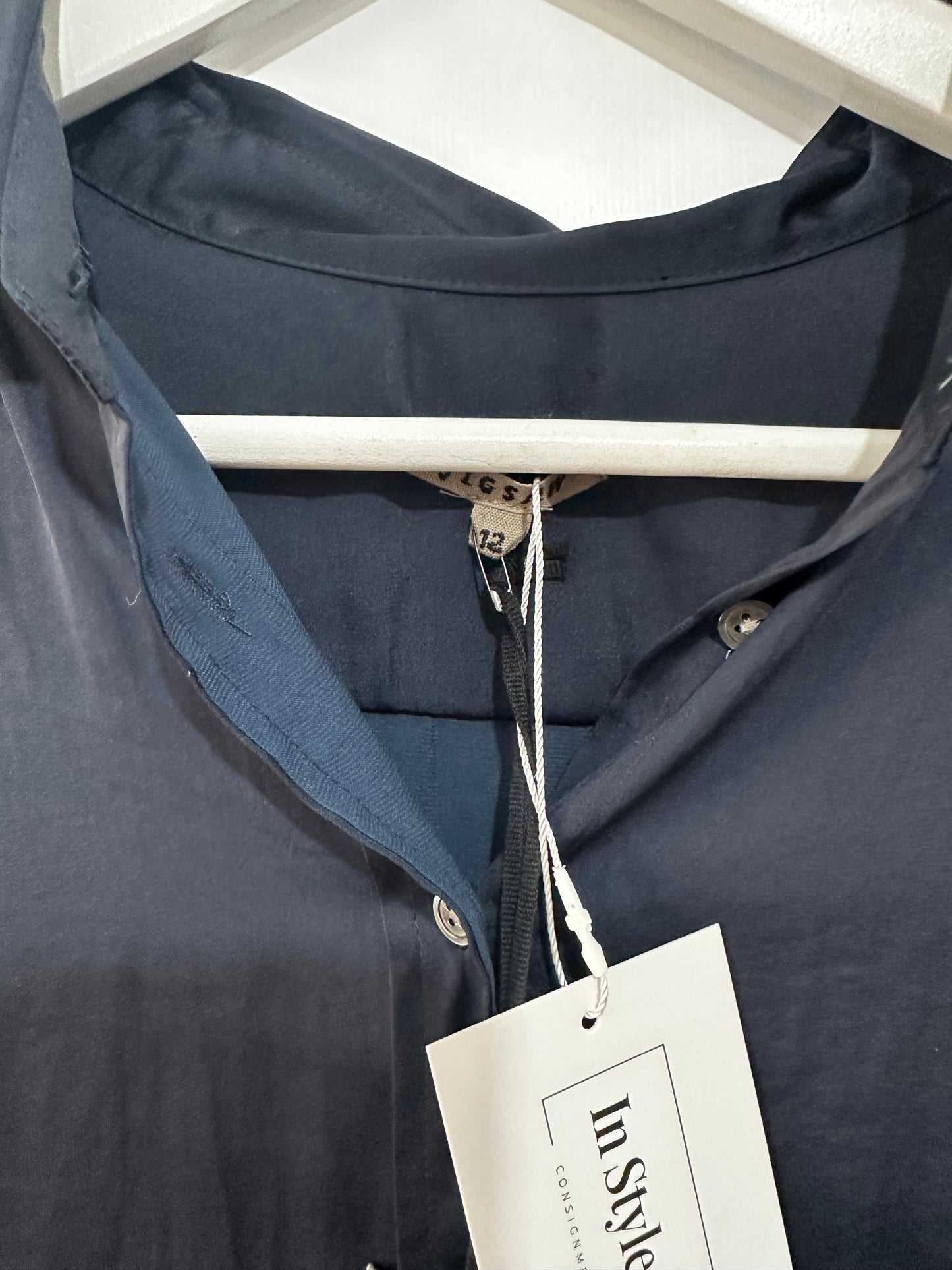 Navy Jigsaw Blouse, Size 12
