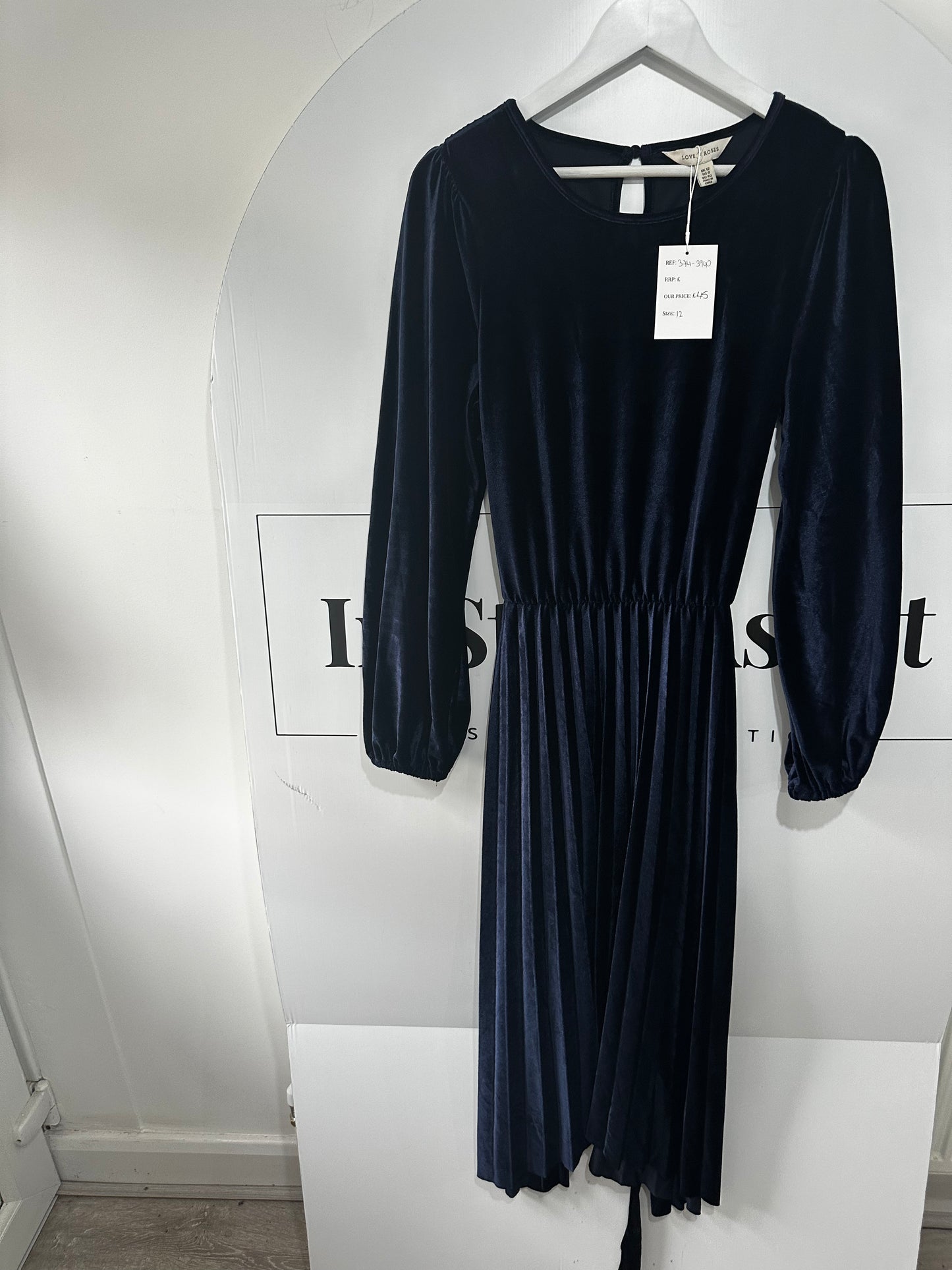 Navy Love & Roses Dress, 12