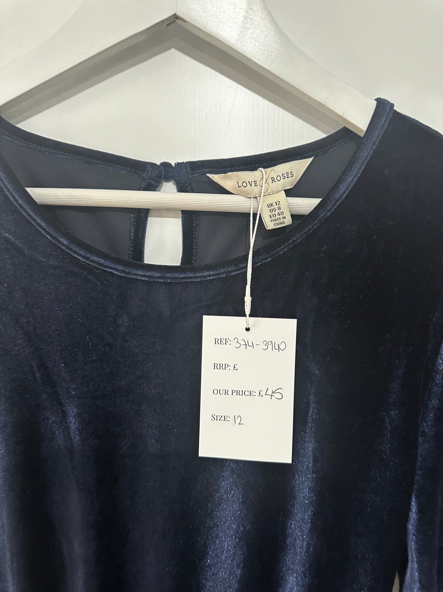 Navy Love & Roses Dress, 12