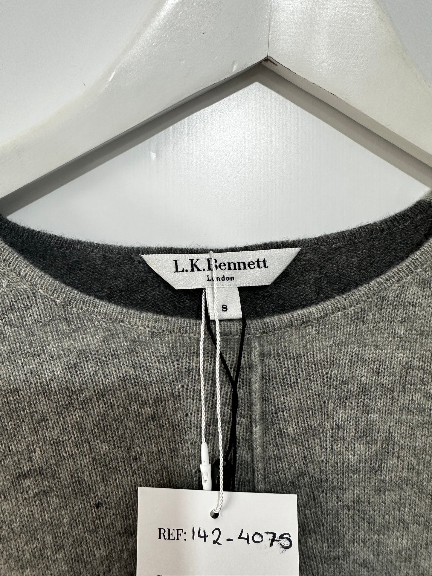 Grey LK BENNETT Wool & Cashmere Jumper, Size S