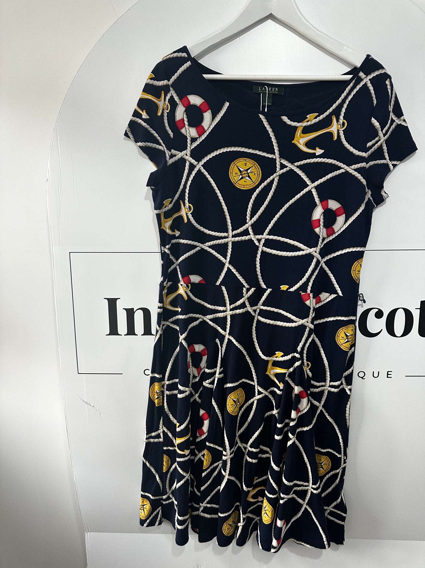 Navy Chain Ralph Lauren Dress, L
