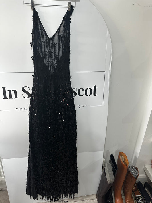 Mesh Sequin Black Rohmir Ballgown, Size XS/S