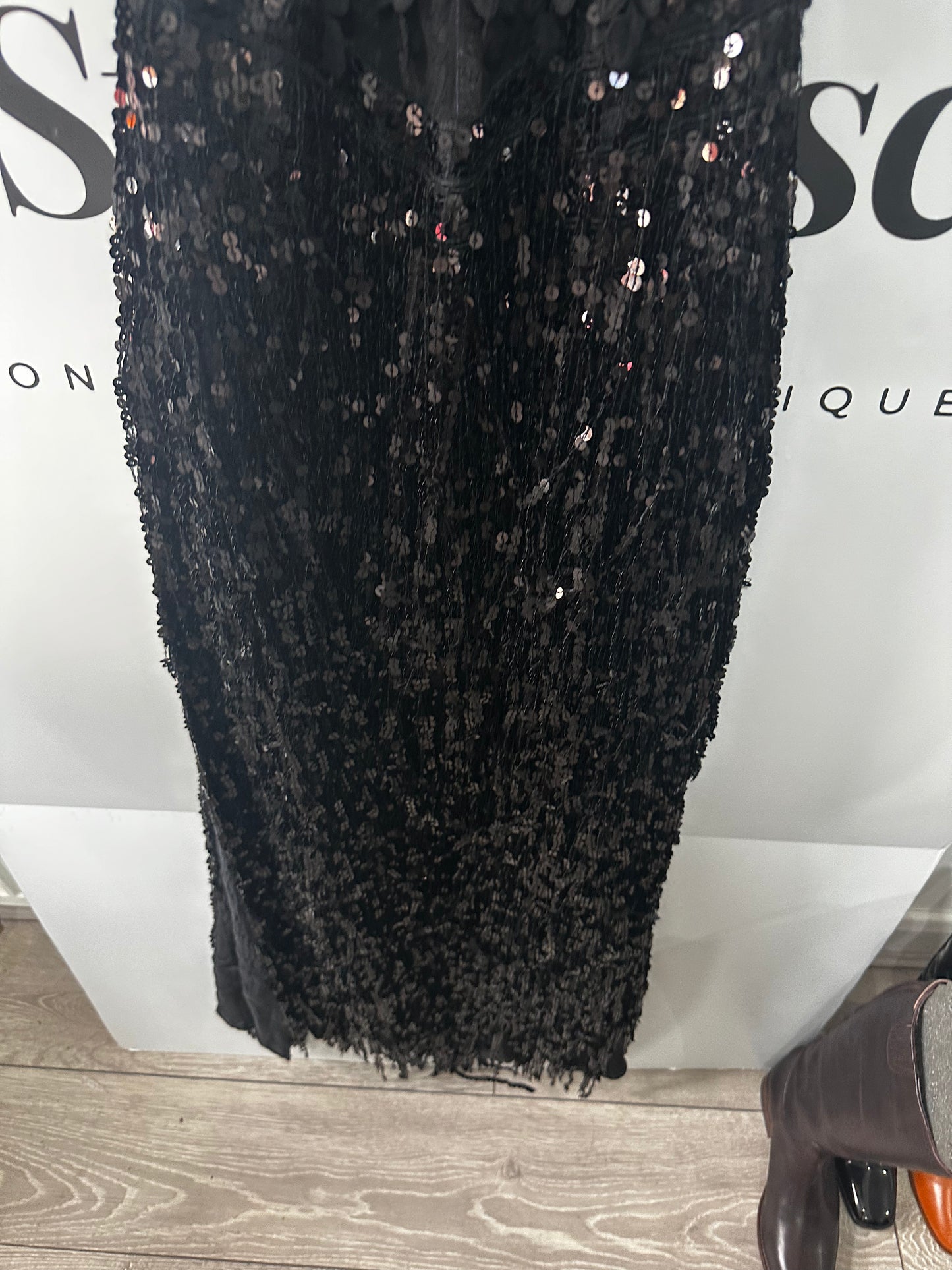 Mesh Sequin Black Rohmir Ballgown, Size XS/S