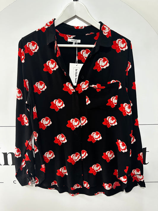 Floral Ganni Blouse, Size 10 (38)
