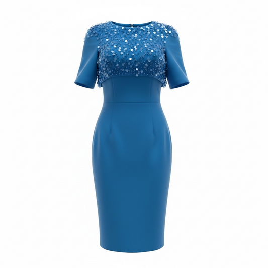 Blue Carla Ruiz Dress Ascot/Wedding, Size XS