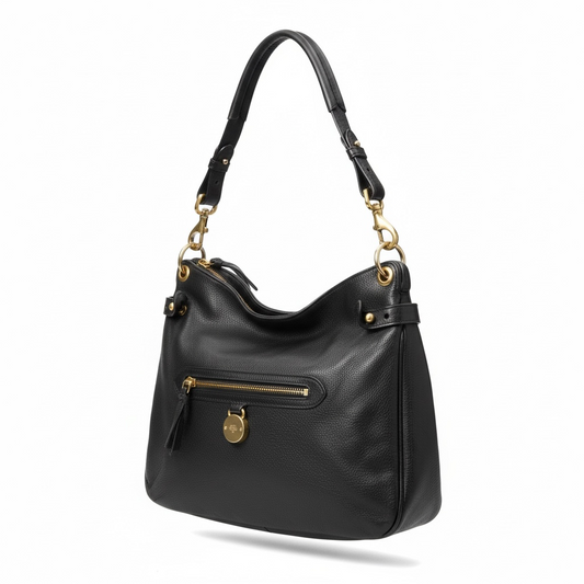 Black Mulberry Somerset Hobo Shoulder Bag