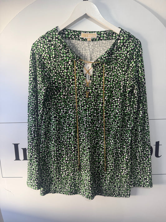 Green Michael Kors Blouse, Size S (Very generous-fits Medium)