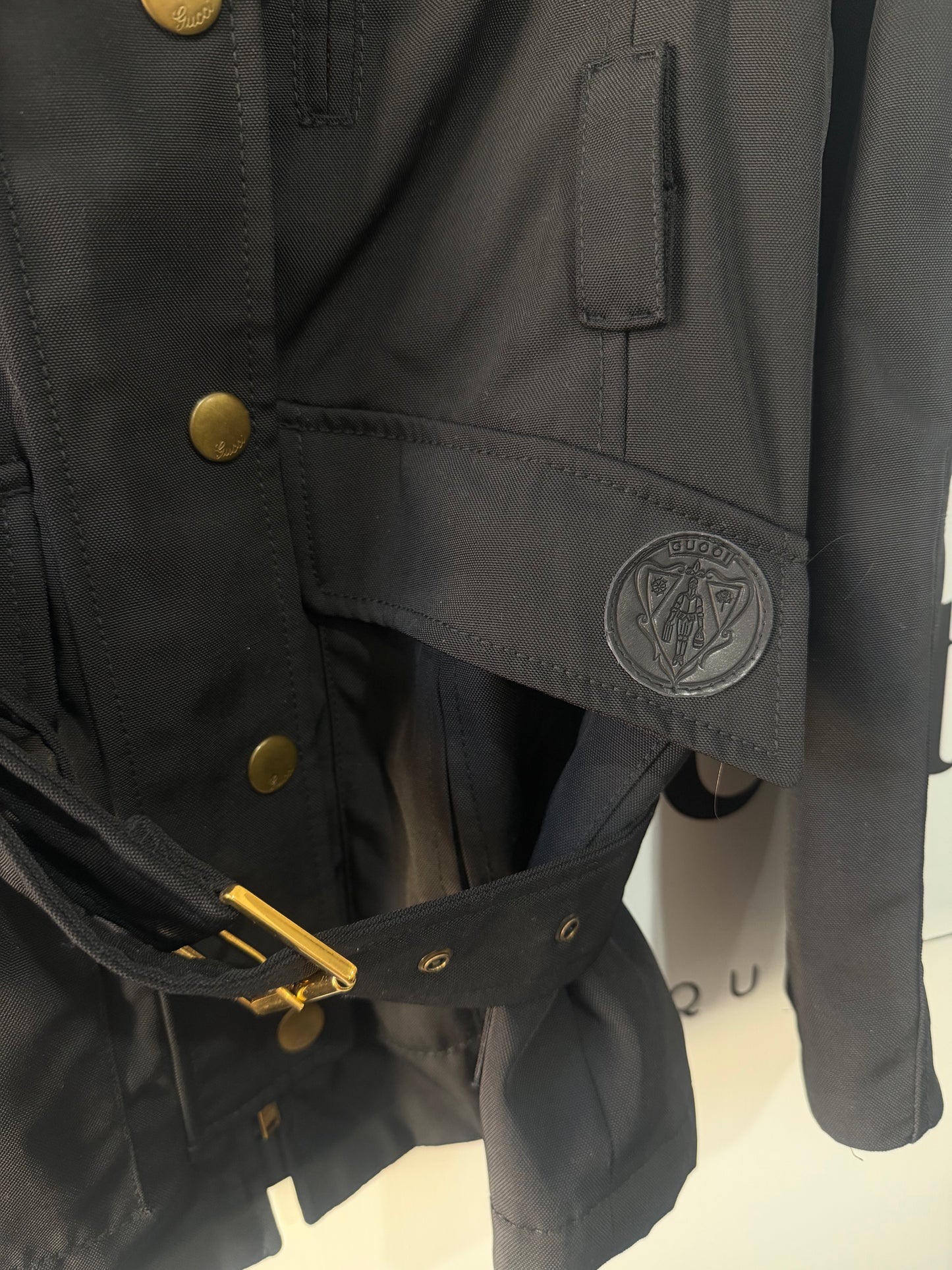 Black Gucci Jacket Fur Trim Hood, 40 (UK 8)