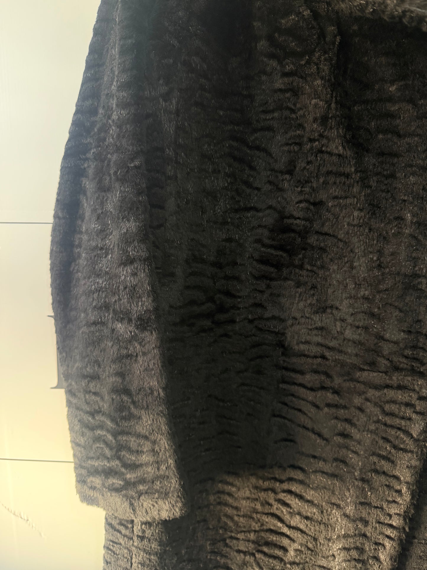 Black Anya Hindmarch Rabbit Coat, Size L (Approx 14)