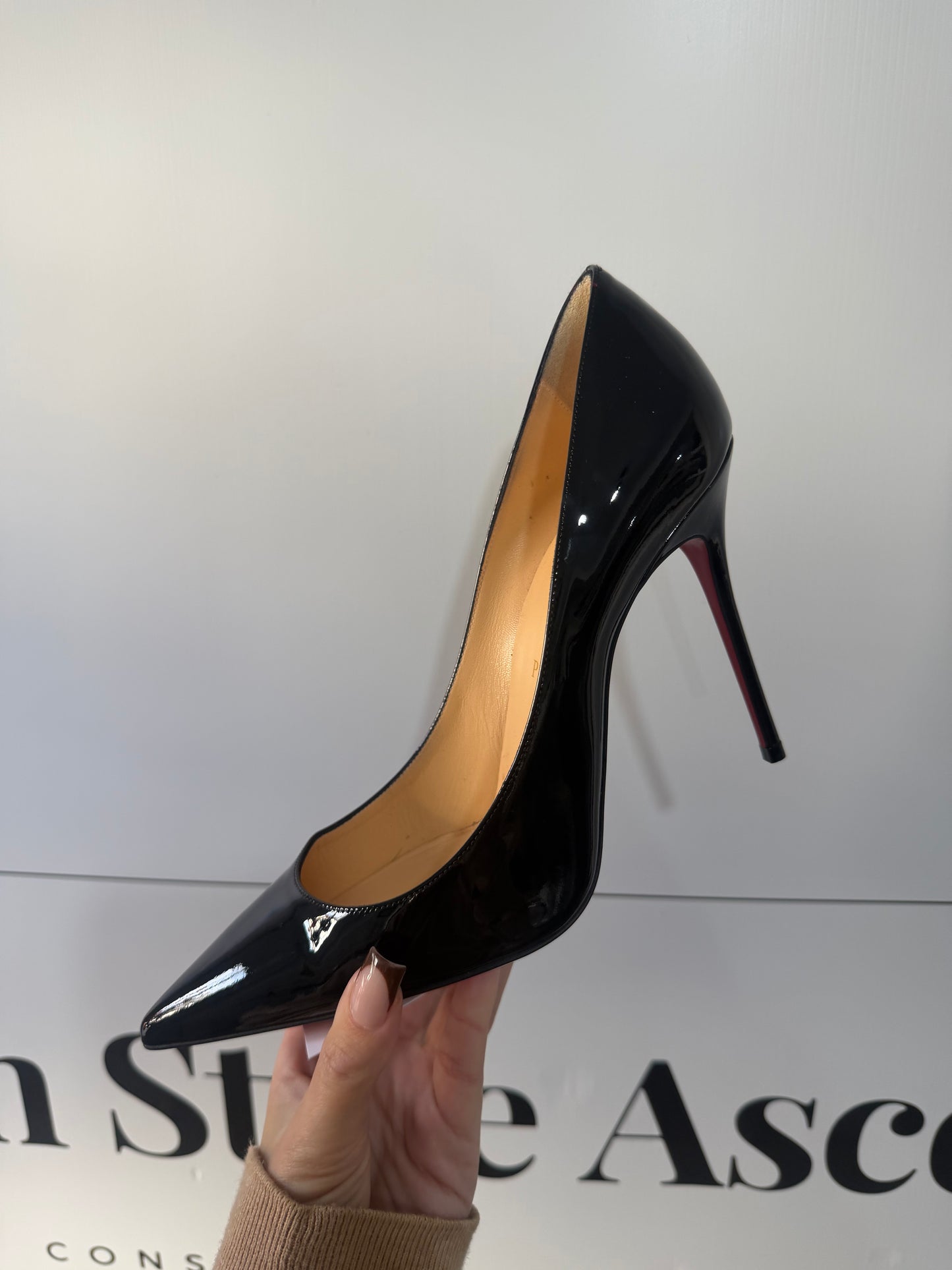 Patent Black Christian Louboutin Heels, Size 39.5