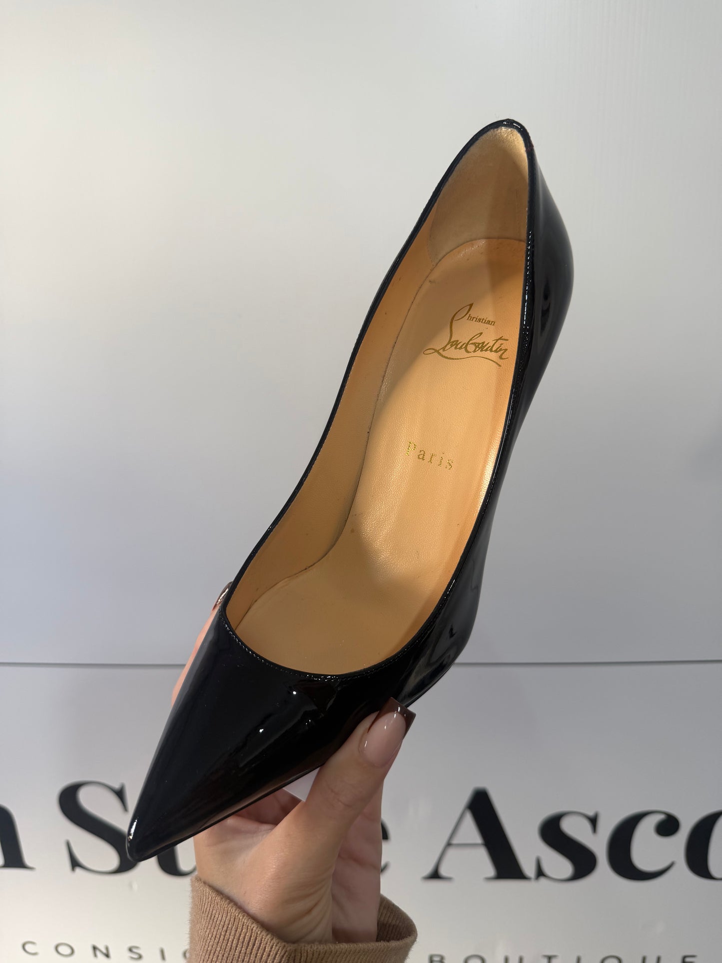 Patent Black Christian Louboutin Heels, Size 39.5