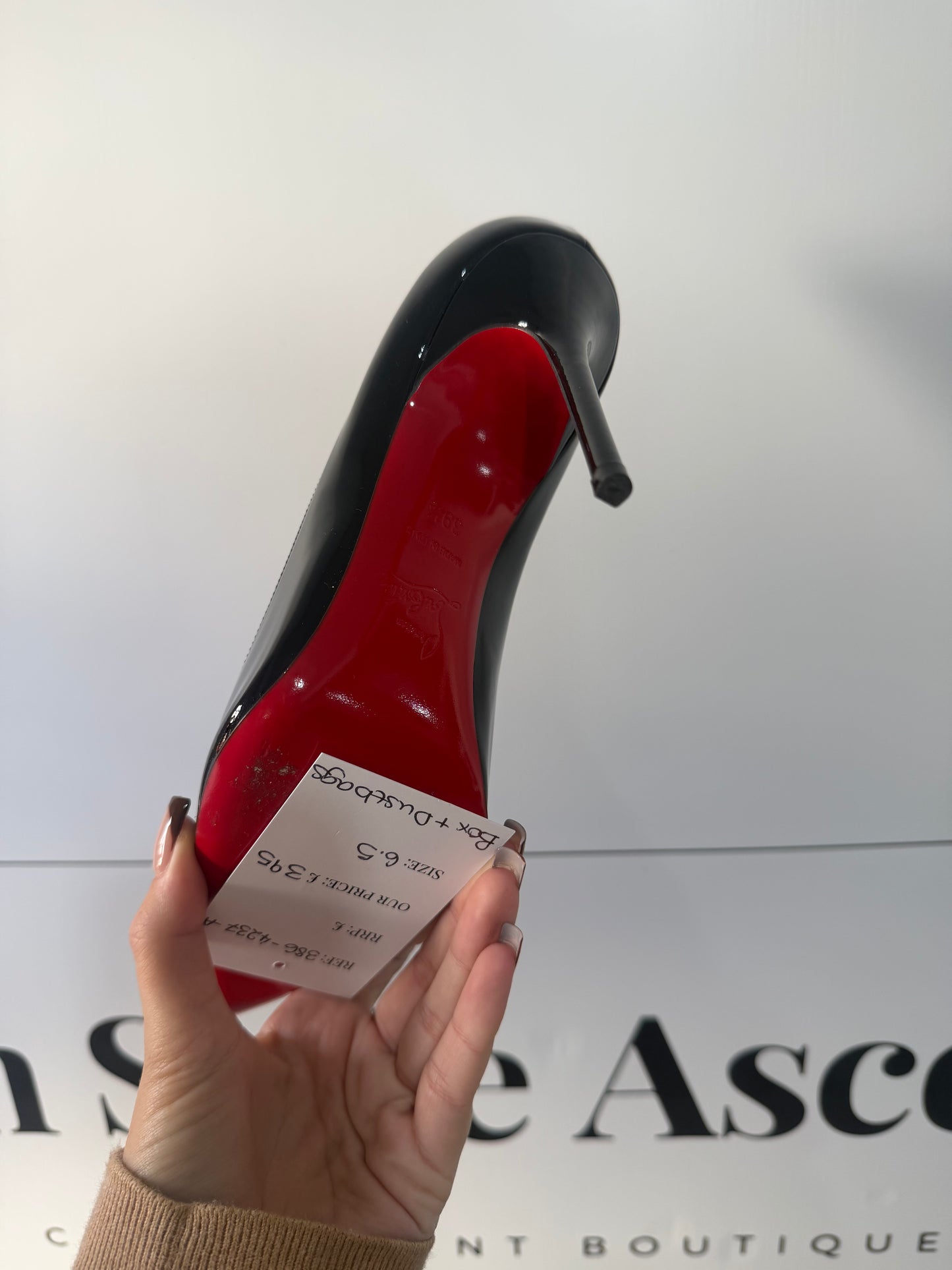 Patent Black Christian Louboutin Heels, Size 39.5