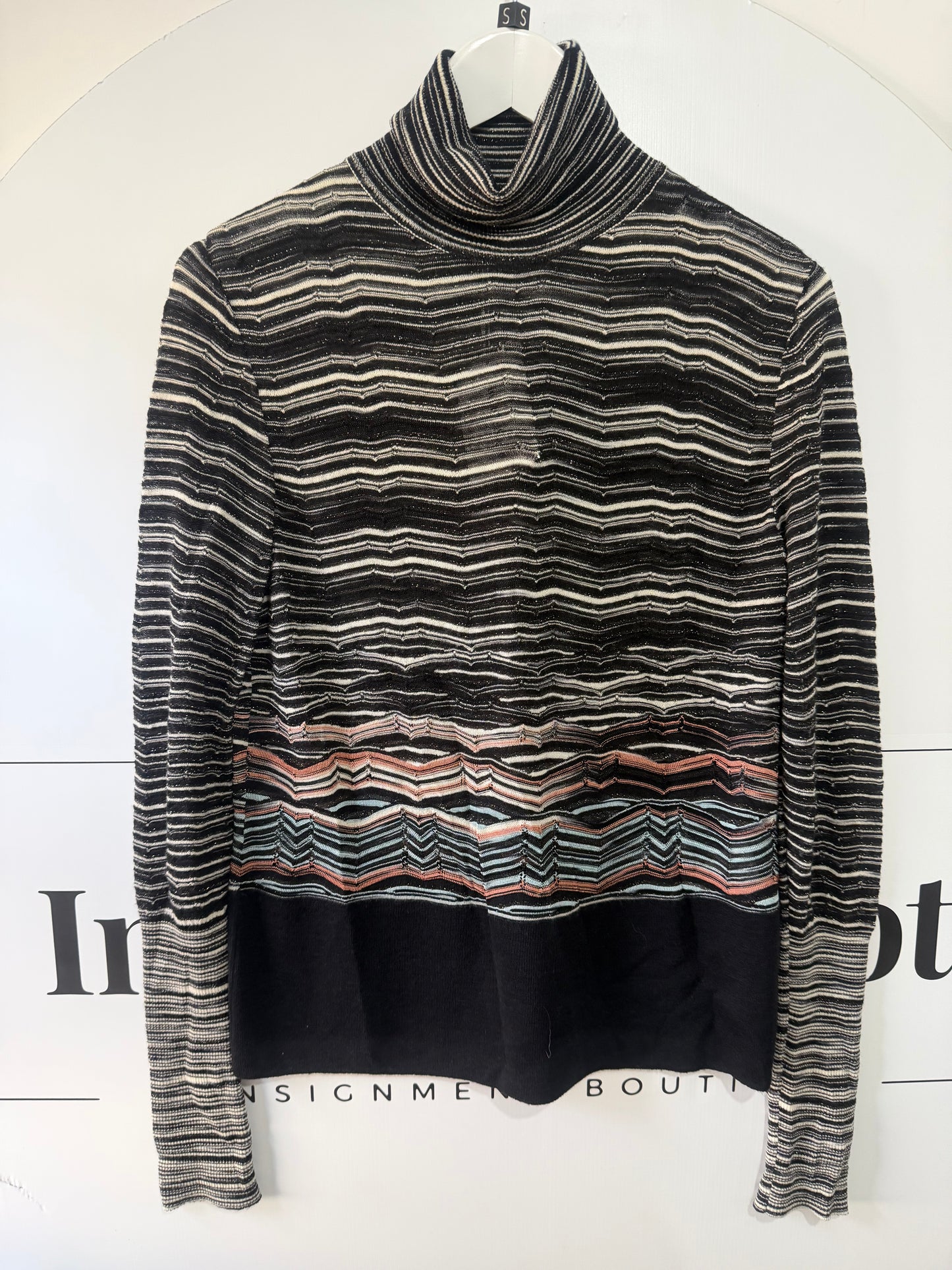 Stripe Missoni Turtle-Neck, Size XS/S
