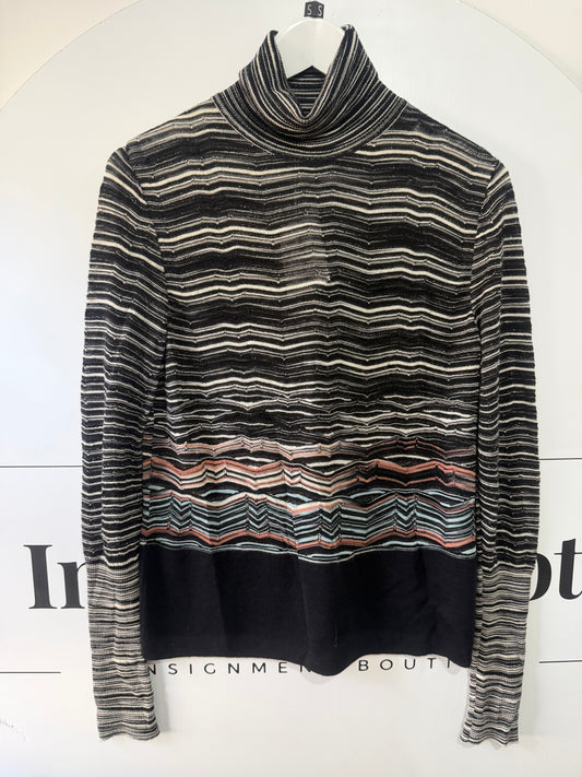 Stripe Missoni Turtle-Neck, Size XS/S