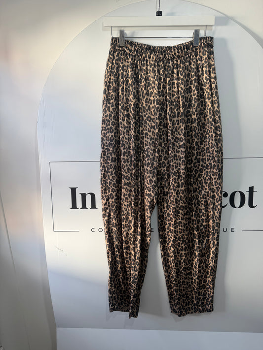 Leopard Print Busby & Fox Trousers, Size M/L