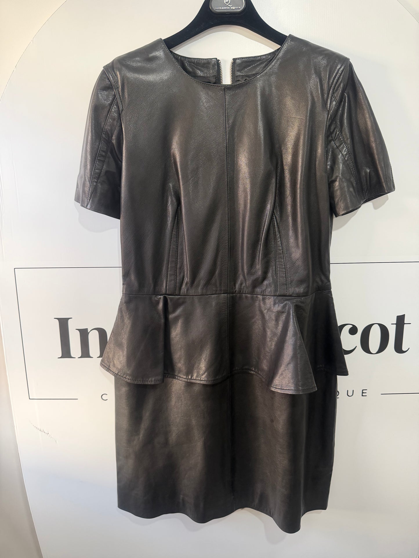 Black Leather Alexander Mcqueen Dress, Small