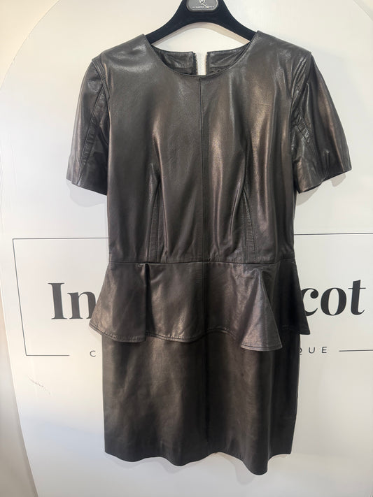 Black Leather Alexander Mcqueen Dress, Small