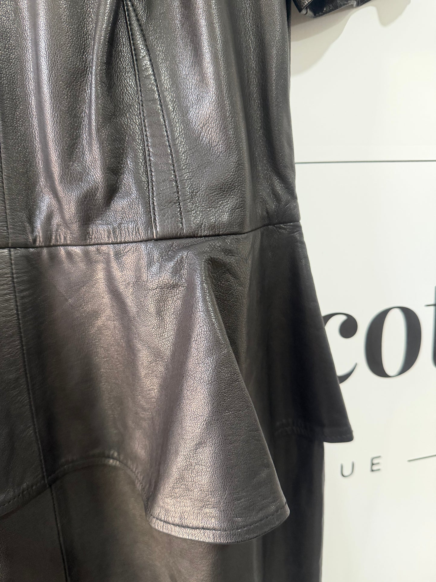 Black Leather Alexander Mcqueen Dress, Small
