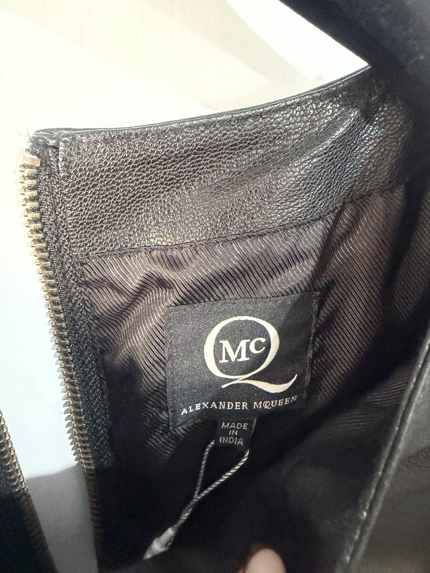 Black Leather Alexander Mcqueen Dress, Small