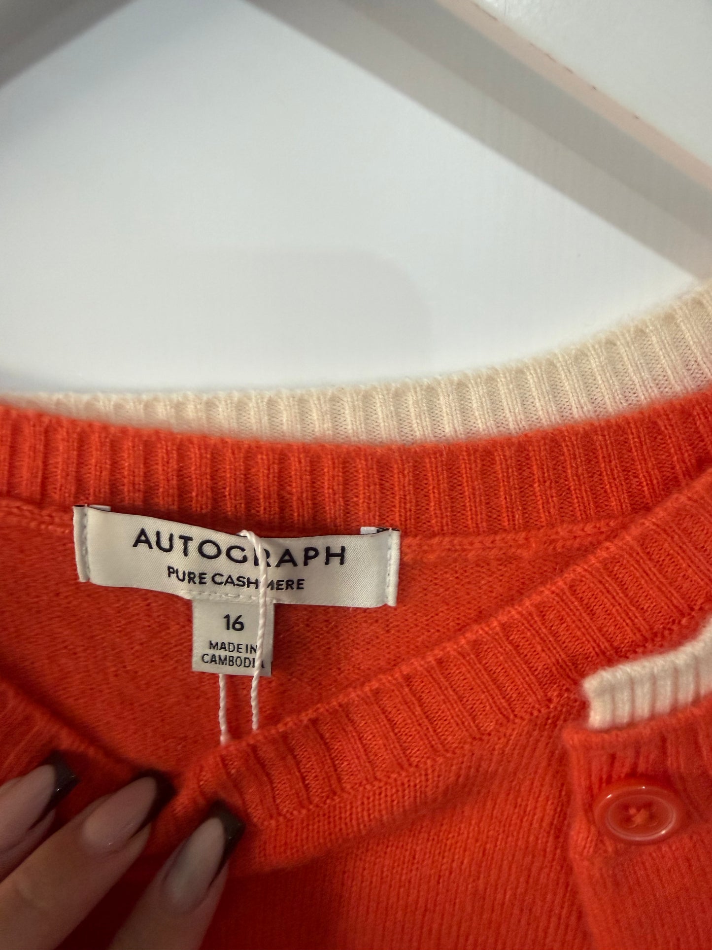 Orange Cashmere, Autograph Twinset Cardi and Top, Size 16