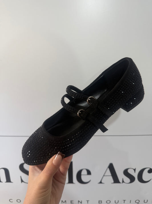 Black Sparkle Office (Brand New)  Mary-Janes, Size 37 - UK 4
