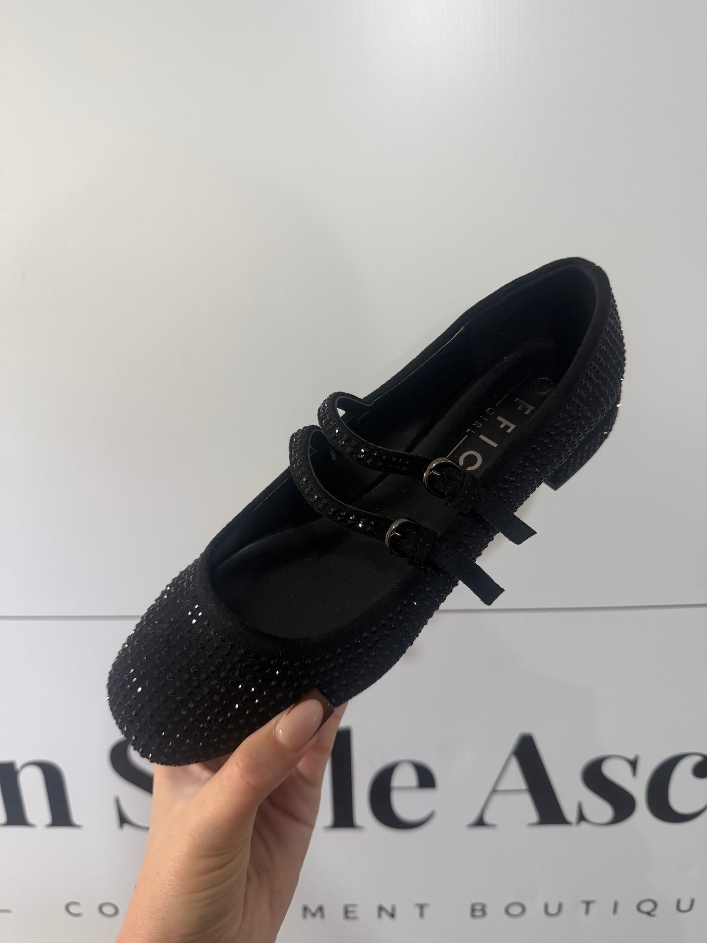 Black Sparkle Office (Brand New)  Mary-Janes, Size 37 - UK 4