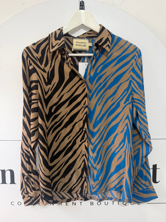Zebra Fausto Puglisi Blouse, Size S/M