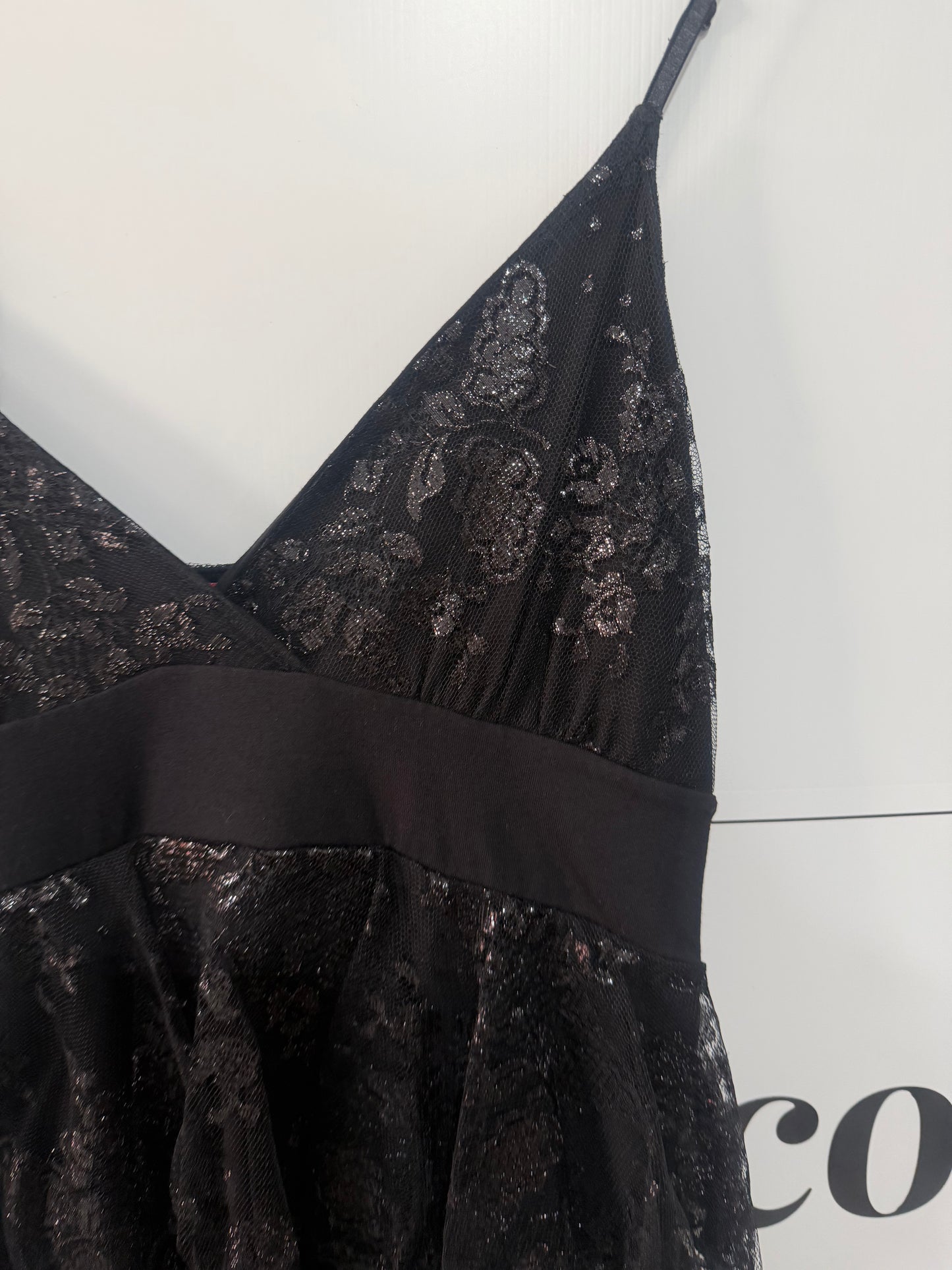 Black Ruffle John Zack Dress, Size XS/S