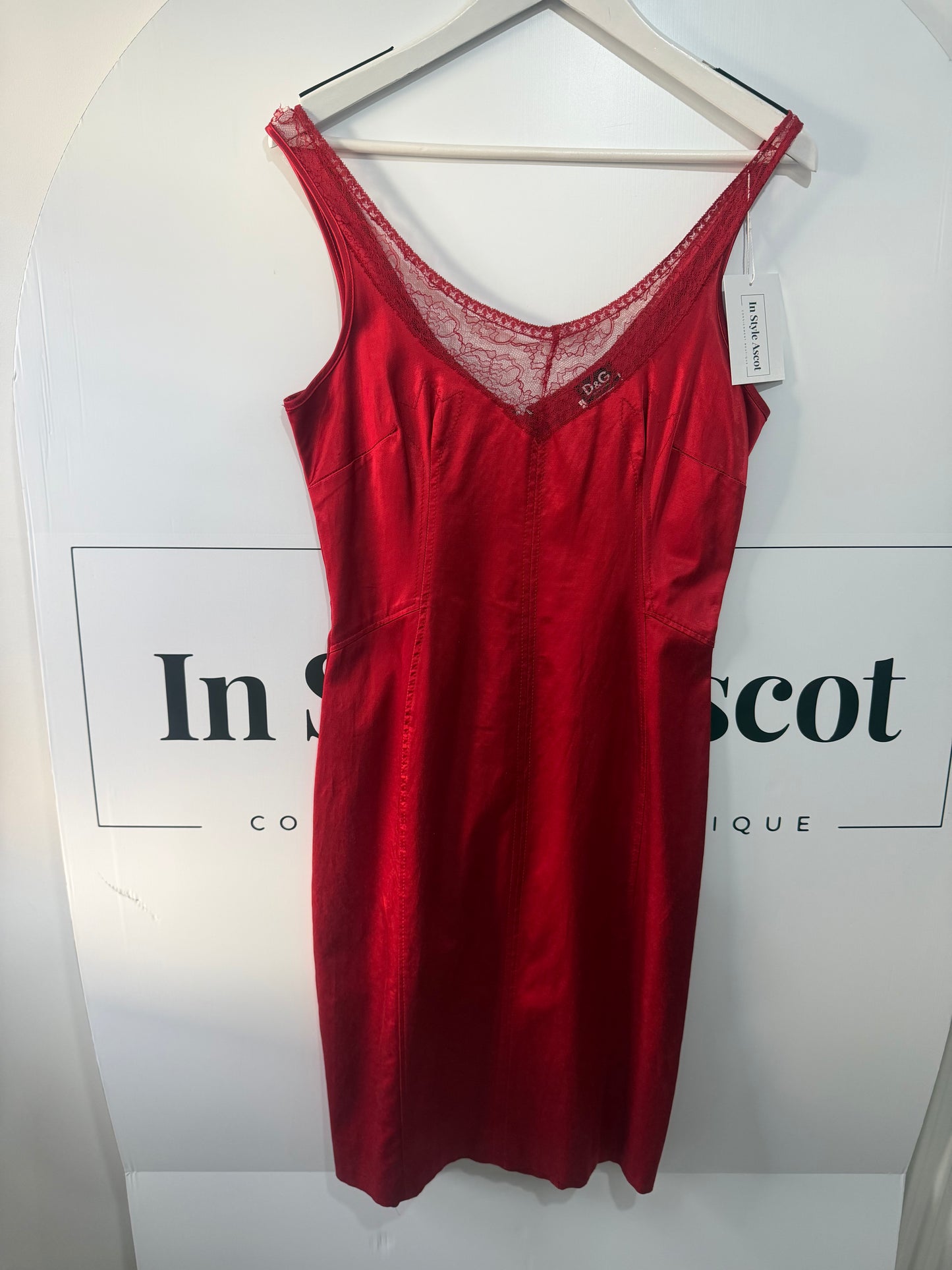 Red Lace D&G Dress, Approx a 10
