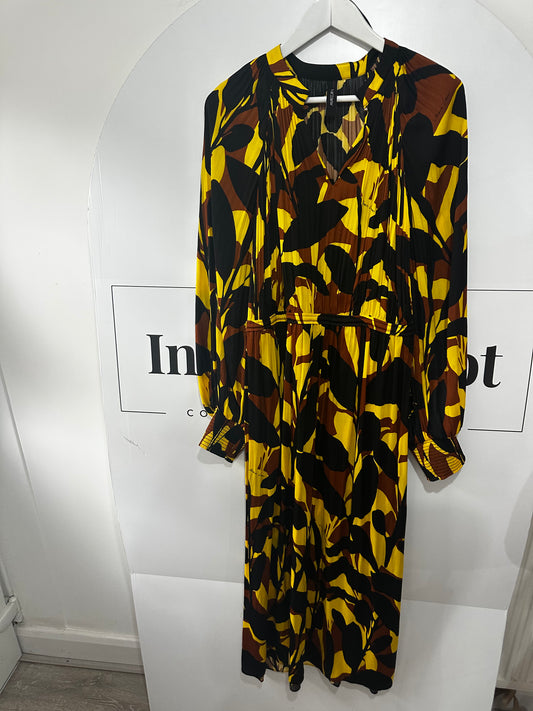 Yellow/brown/black Marccain Dress, Size Medium