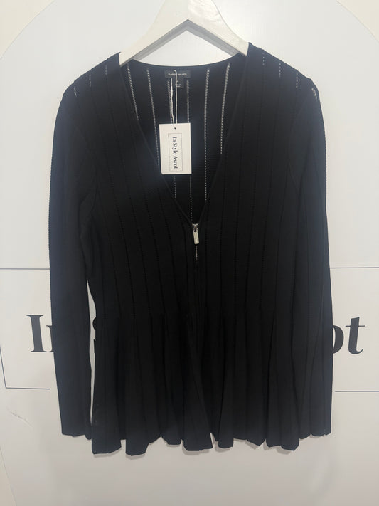 Black Karen Millen Jumper Top Peplum, Size M