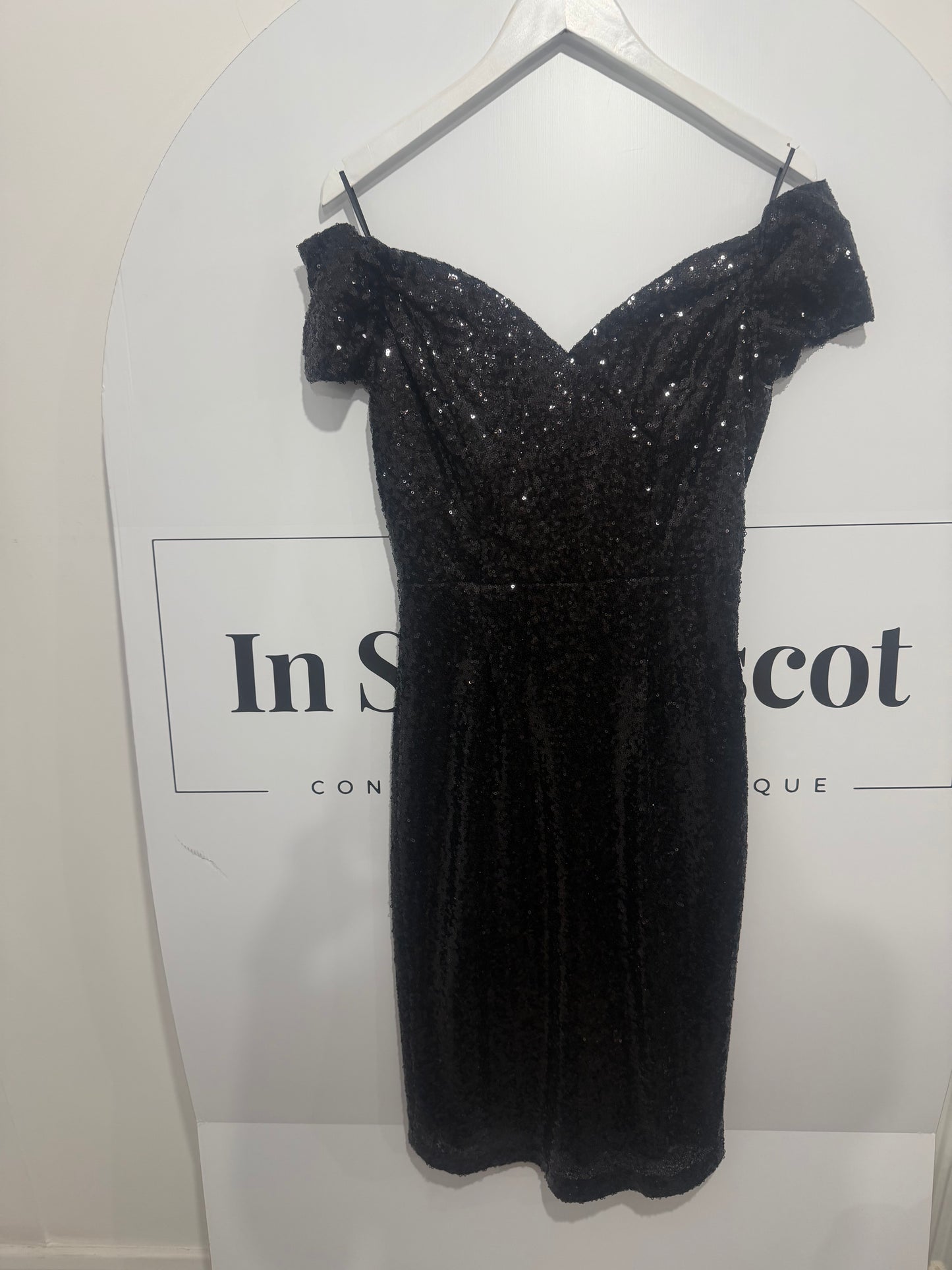 Black Sequin The Pretty Dress Company Dress, Size 10