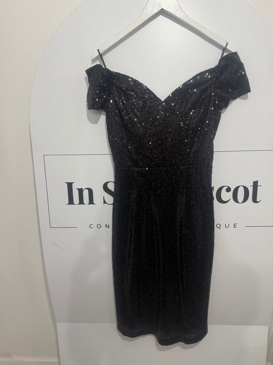 Black Sequin The Pretty Dress Company Dress, Size 10