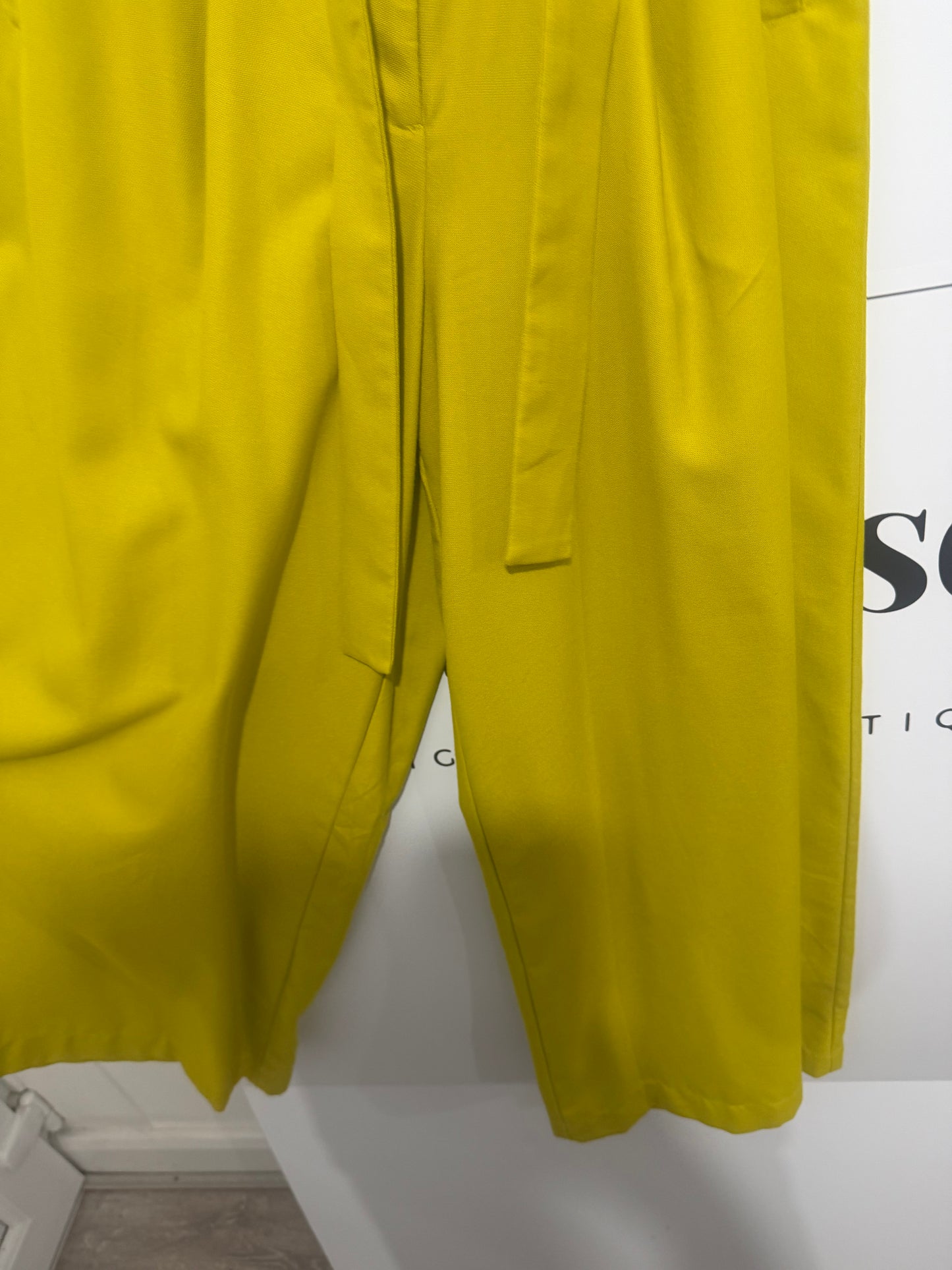 Yellow Making the Cut Wide-Leg Trousers, Size XS