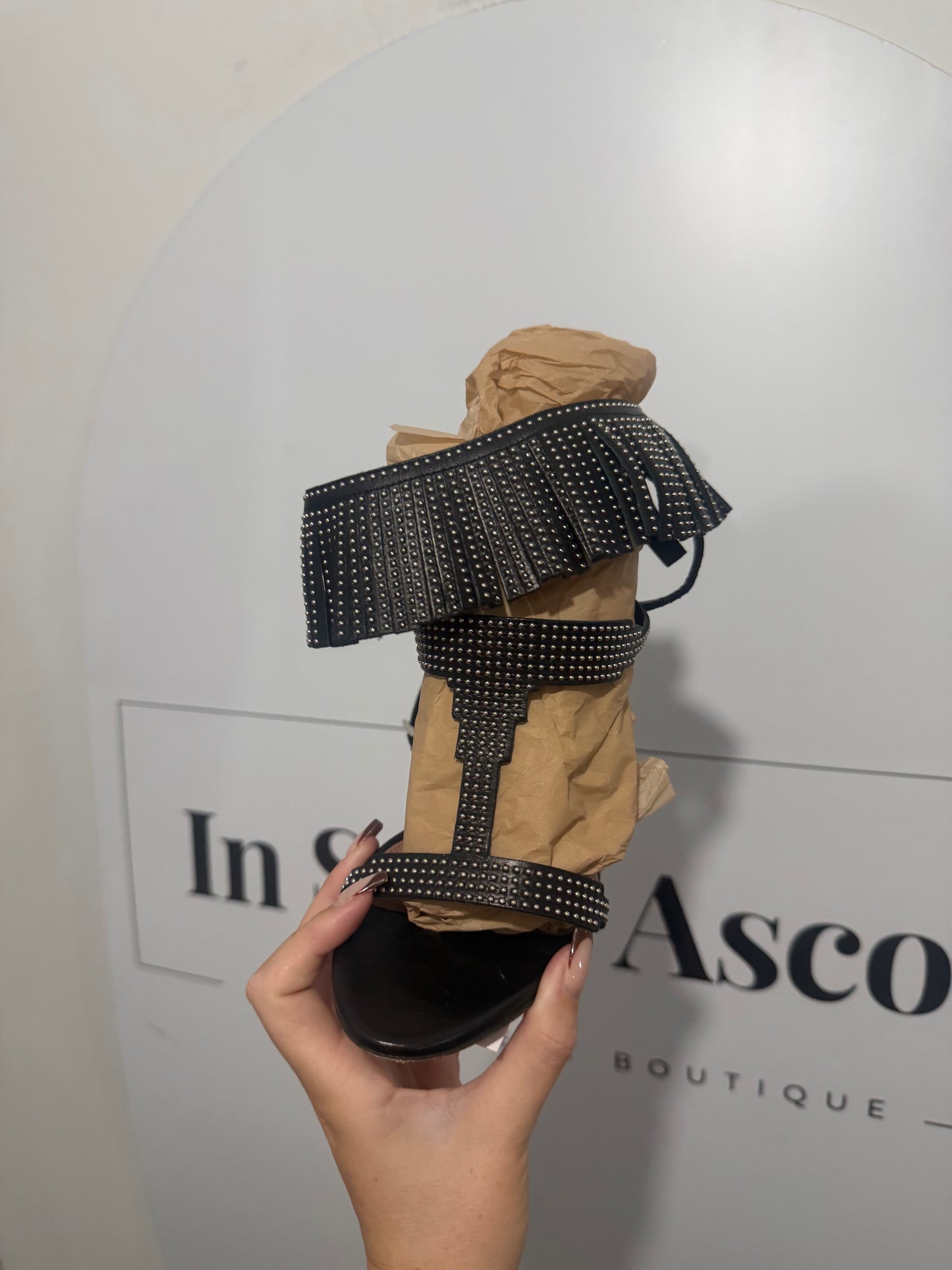 Black and Silver Alaia Heels, Size 41 - UK 8