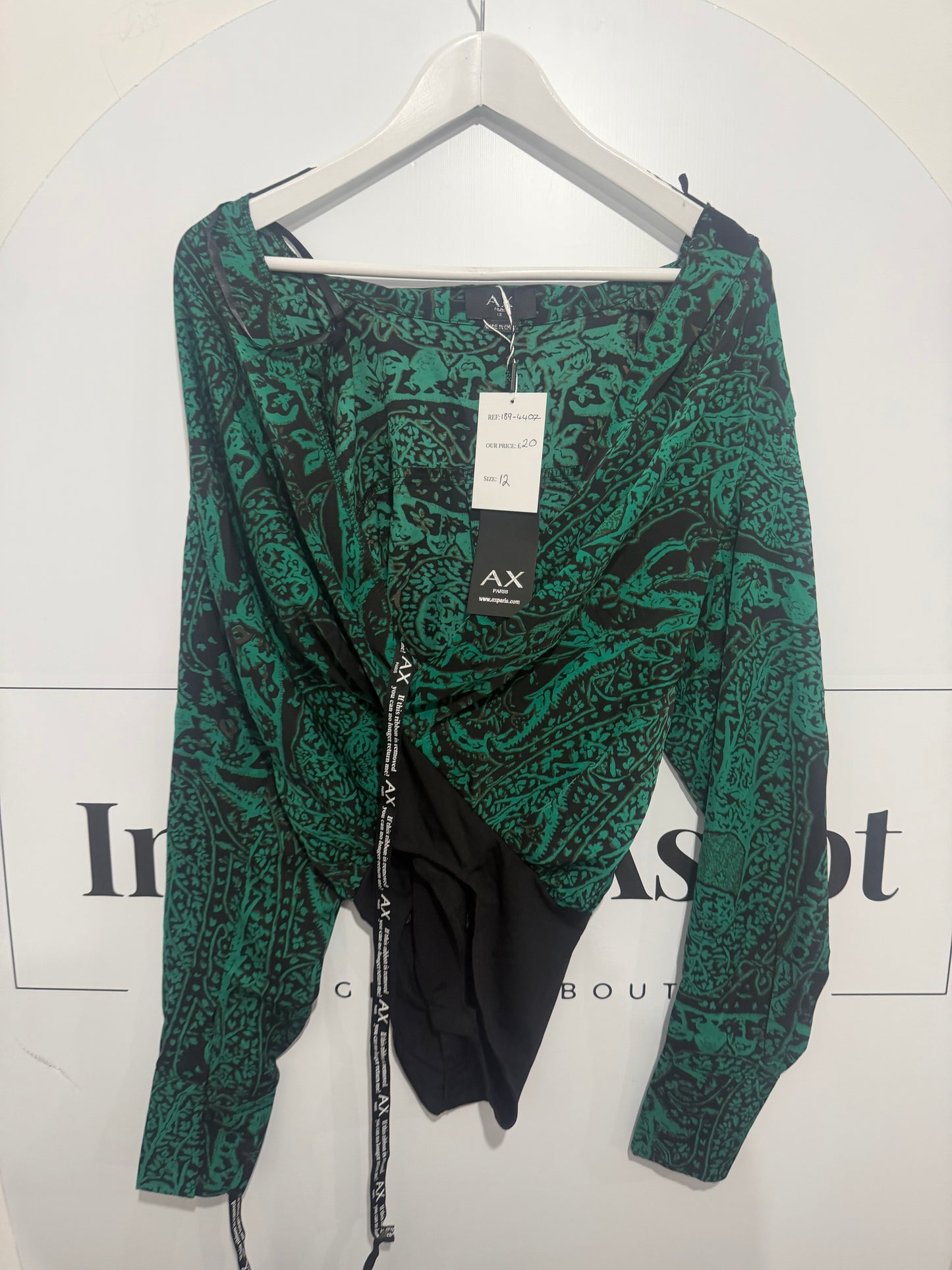 Green AX Paris Bodysuit, Size 12