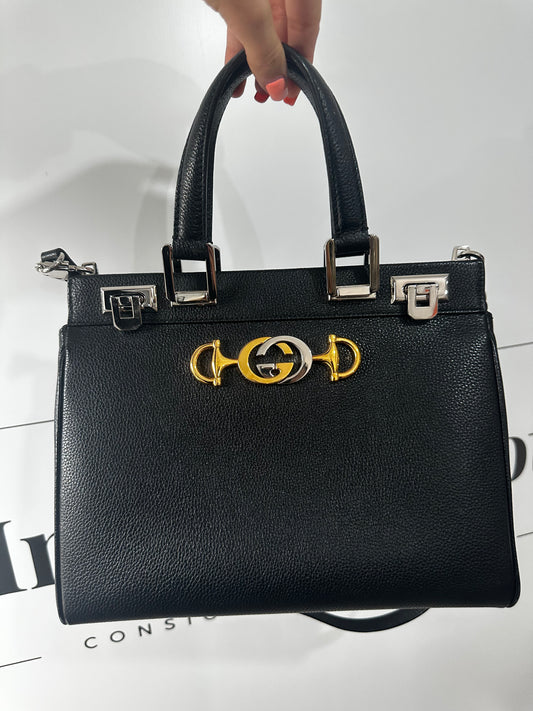 Zuni Black Gold Hardware Gucci Handbag