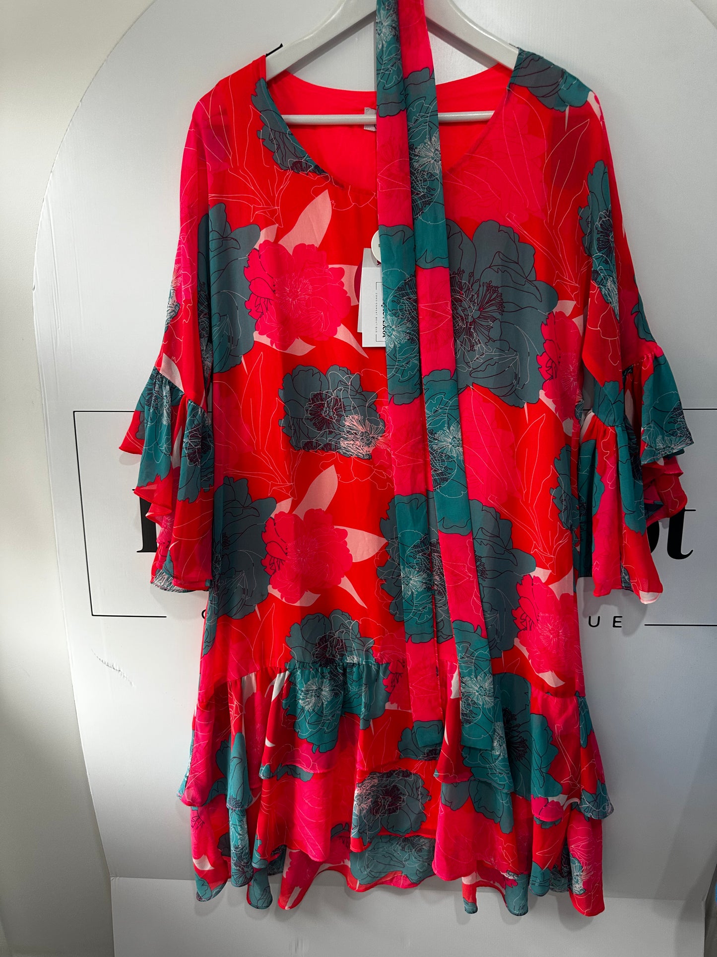 Pink lepoard print Charlo Dress, Medium